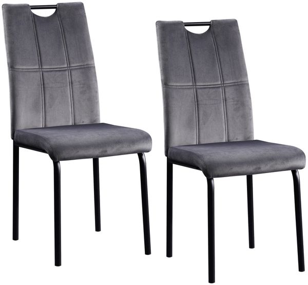 HTI-Living Esszimmerstuhl Stuhl Denton Velvet Grau (Set, 2 St), Esszimmerstuhl Samt