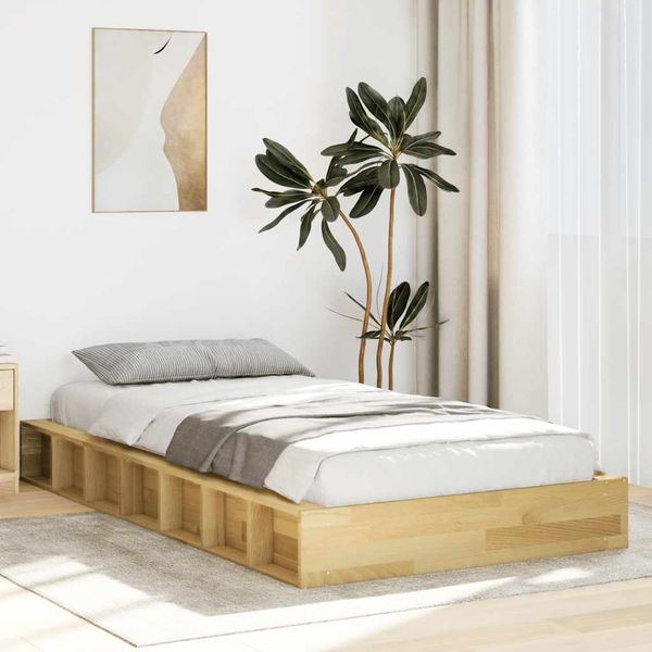 vidaXL Massivholzbett ohne Matratze 75x190 cm Eichenholz 3324128