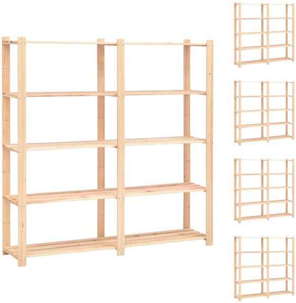 vidaXL Lagerregale 5 Böden 5 Stk. 170x38x170cm Massivholz Kiefer 500kg 3051111