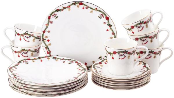 Hutschenreuther Geschirr-Set 18-tlg. Nora Christmas, Bone China, Mehrfarbig, 02048-726037-28421