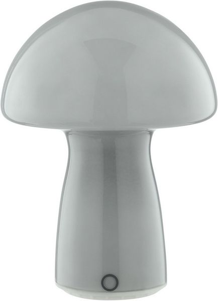 Brilliant LED Tischleuchte Erik, Dimmfunktion, LED fest integriert, Warmweiß, Pilzleuchte aus Glas mit Akku, 250 lm, 2700 K, H 22 cm, dimmbar