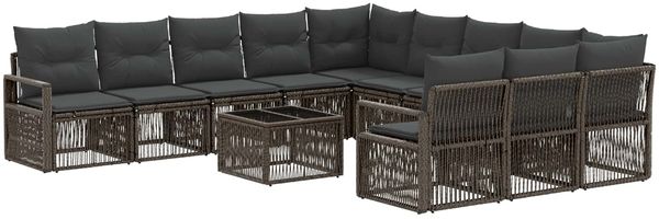vidaXL Gartensofa-set 12 pcs Grau Poly-Rattan 3435854