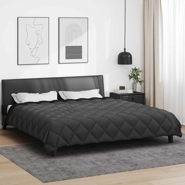 vidaXL Winterbettdecke Schwarz und Anthrazit 200 x 200 cm Mikrofaser 42025719