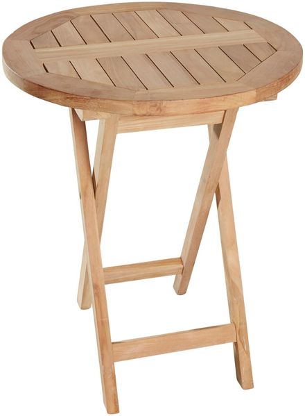 Klapptisch Ela Bistrotisch Beistelltisch Rund Teak Gartenmöbel Ø70x75cm