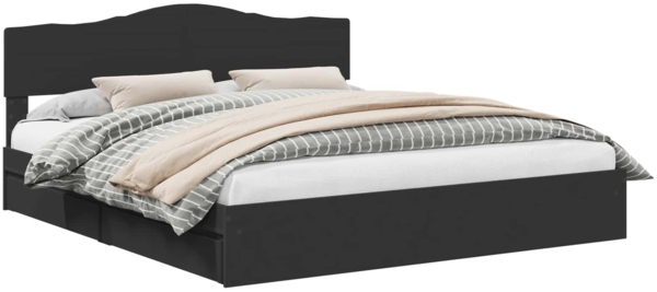 vidaXL Aufbewahrungsbett Schwarz 200x200 cm Holzwerkstoff 3413062