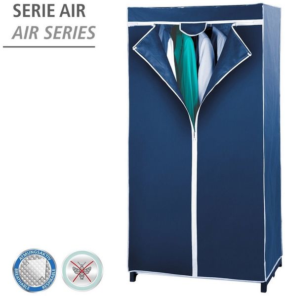 Kleiderschrank Air, mit Ablage, 75 x 160 x 50 cm, Blau - WENKO