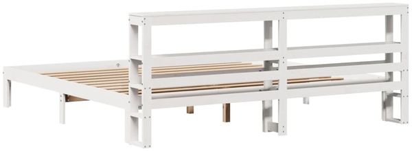 vidaXL Bettgestell mit Kopfteil ohne Matratze Weiß 200x200 cm 3306056 Bild 6