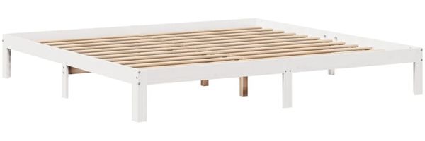 vidaXL Bettgestell mit Kopfteil ohne Matratze Weiß 200x200 cm 3306056 Bild 7