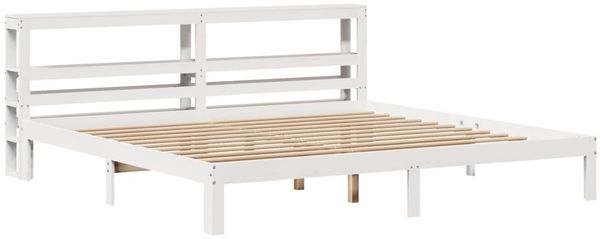 vidaXL Bettgestell mit Kopfteil ohne Matratze Weiß 200x200 cm 3306056 Bild 3