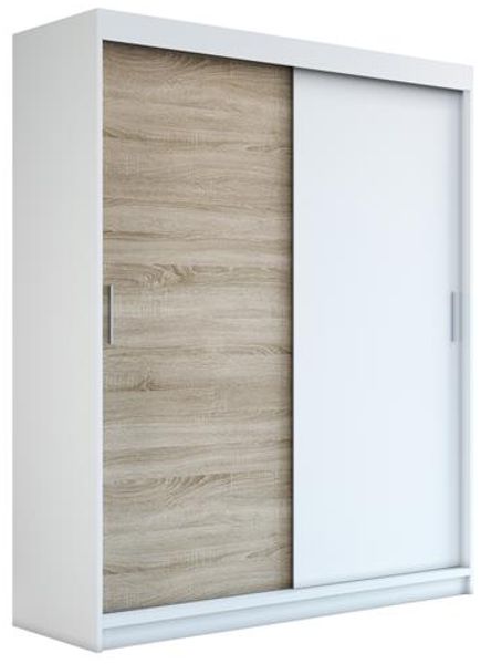 Schwebetürenschrank PAX 2-türig Schrank 160 cm (mit Spiegel) Farbe: Weiß , sonoma