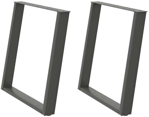 vidaXL Esstischbeine U-Form 2 Stk. Anthrazit 70x(72-73) cm Stahl 4012794
