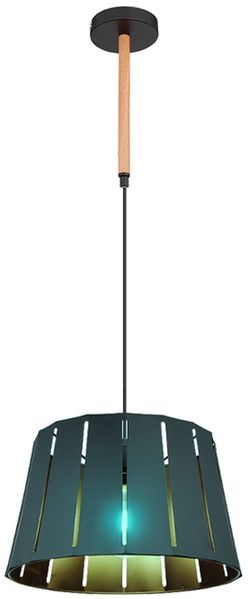 RGB LED Pendelleuchte, schwarz braun, Holzoptik, D 35 cm