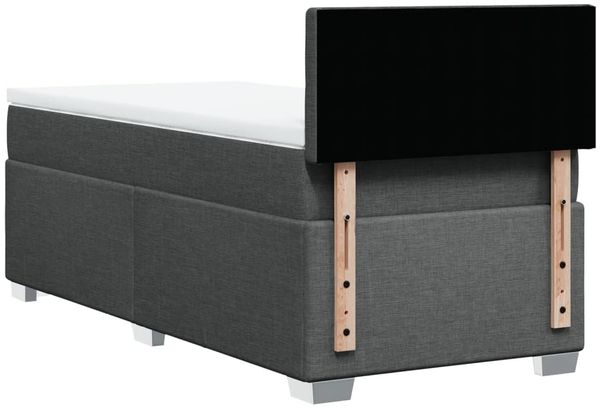 vidaXL Boxspringbett mit Matratze Dunkelgrau 100x200 cm Stoff 3288114 Bild 12
