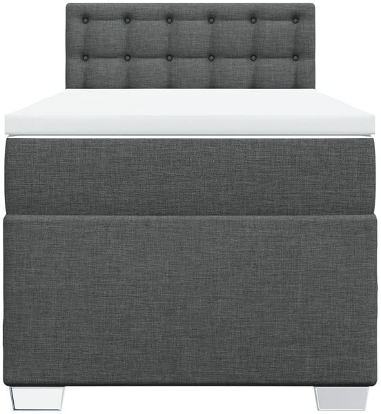 vidaXL Boxspringbett mit Matratze Dunkelgrau 100x200 cm Stoff 3288114 Bild 6