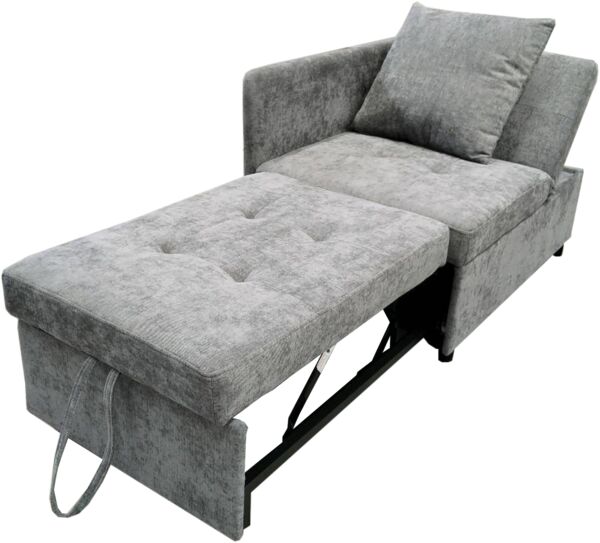 Merax Polsterbett Daybett Schlafsofa 3 in 1 Multifunktions-Schlafsofa, Leinenstoffsofa mit verstellbarer Rückenlehne, Liegesofa für kleine Räume, Grau Bild 10