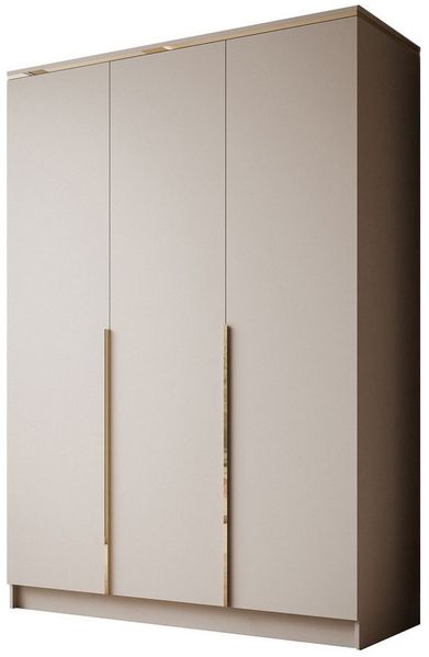 Lookway Kleiderschrank AURORA 3D KASCHMIR Drehtürenschrank mit 3 Türen (Kleiderschrank mit stilvoller Umrandung in Goldoptik) 150x213x55