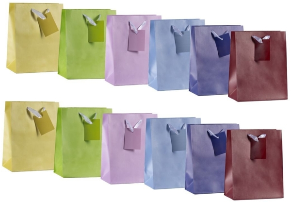 laro Geschenkbox Geschenktüten mit Henkel Medium Pasteltraum 12-96stk (12 St)