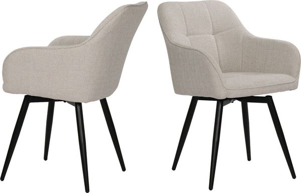 Stuhl Sit&Chairs 55 x 82 x 49 cm Polyester Metall Beige Schwarz