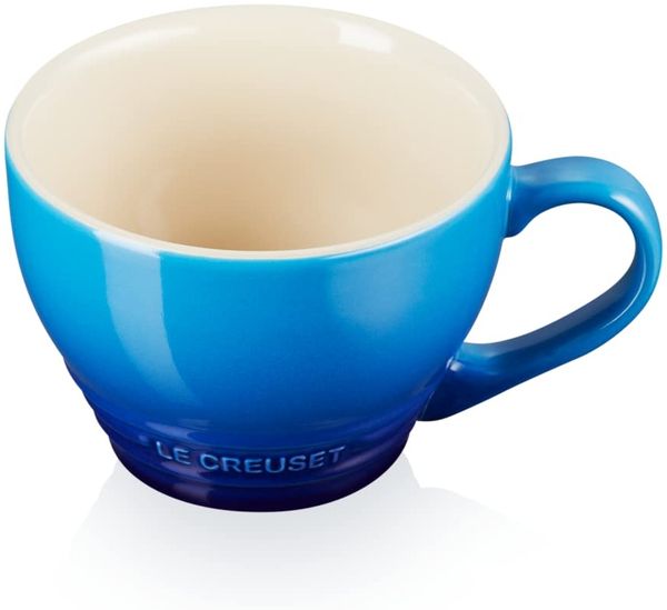 LE CREUSET Große Cappuccino Tasse aus Steinzeug, 400 ml, Azure, 70304402200002