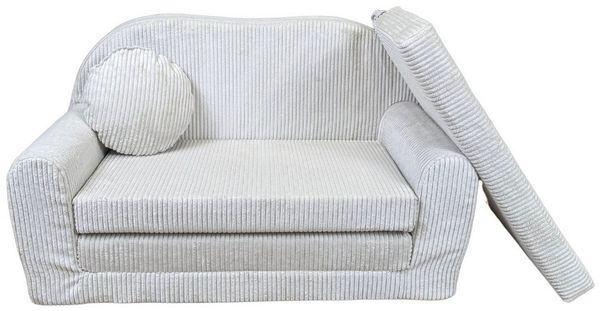 FORTISLINE Kindersofa Kindersofa Rosalia Ausklappbares Sofa aus Cord mit Verlängerung