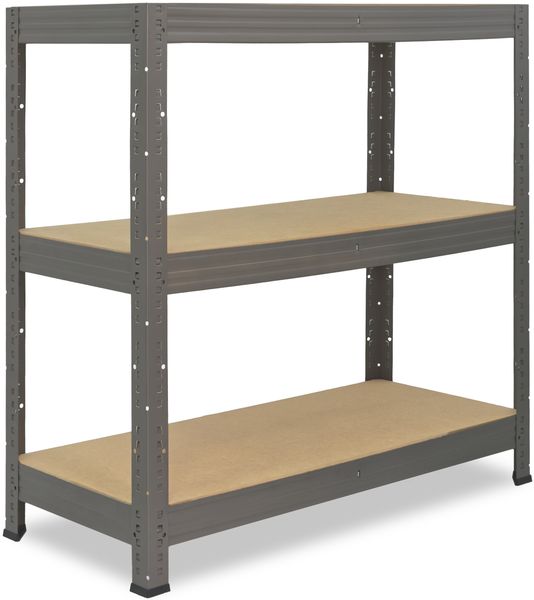shelfplaza PRO 90x50x60 cm Schwerlastregal in grau mit 3 Böden und 200 kg Traglast pro Boden