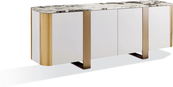 Livin Hill Stilig ST921 Kommode, MDF, Kunstmarmor, Edelstahl, 85 x 40 x 200 cm Bild 2