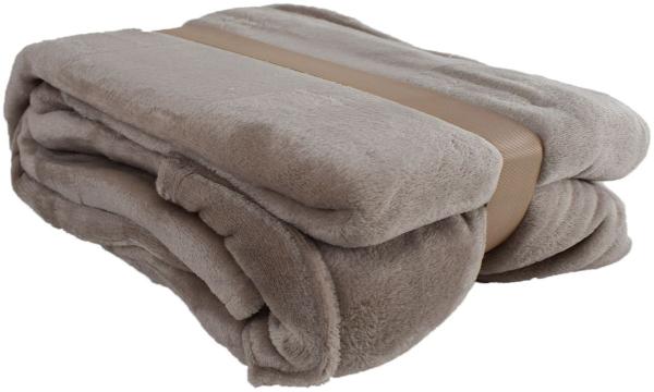 Flanell Kuscheldecke mit Ärmeln & Tasche 145x195cm Wohndecke 4 Farben Couchdecke beige