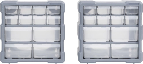vidaXL Multi-Schubladen-Organizer 2 Stk. 12 Schubladen 26,5x16x26 cm 147582