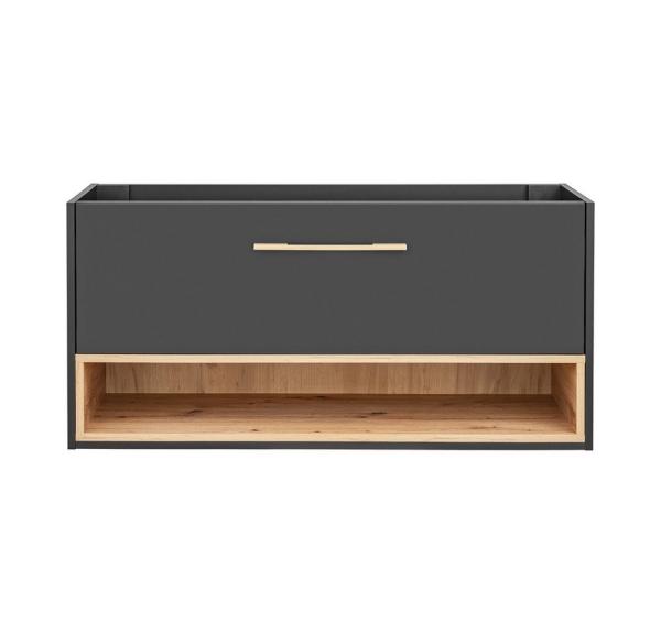 Waschtischunterschrank 120 cm BOLOGNA-56 in anthrazit mit Artisan Eiche Nb, B/H/T: ca. 120/57/46 cm