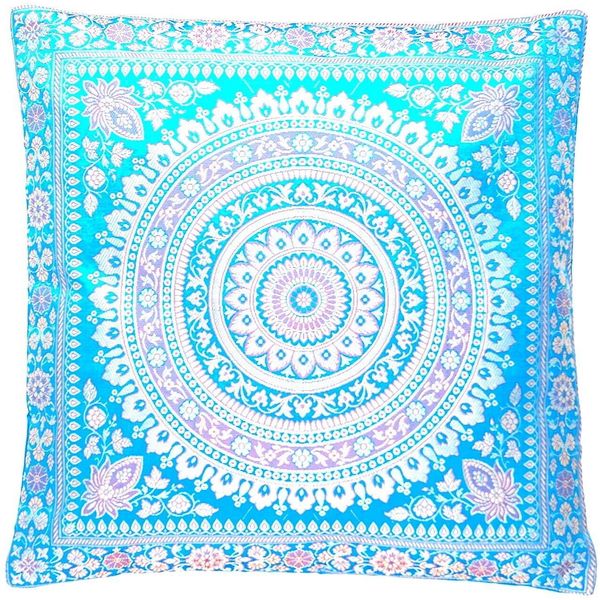 Ruwado Kissenbezug - Handgefertigt Dekokissen aus Indische Banarasi Seide - 40cmx40cm, "Handgewebt und Handgenäht aus Indien"