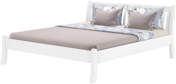 Gästebett Doppelbett Echtholzbett 180x200 hohe Sitzkante Kiefer massiv weiß V-60.61W-18ohne Zubehör