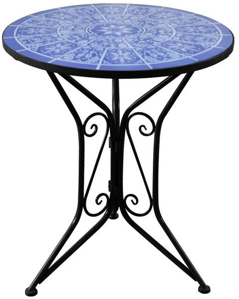HTI-Living Gartentisch Metall Schwarz Mosaik (1 Stück, 1-St, 1 Gartentisch)
