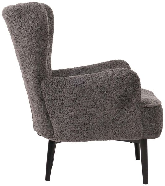 Lounge-Sessel HWC-K37, Cocktail-/Ohrensessel Polsterstuhl Retro Vintage Stoff Chenille (500g/m²) Öko-Tex ~ dunkelgrau Bild 5