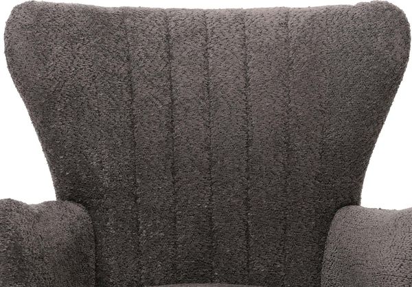 Lounge-Sessel HWC-K37, Cocktail-/Ohrensessel Polsterstuhl Retro Vintage Stoff Chenille (500g/m²) Öko-Tex ~ dunkelgrau Bild 7
