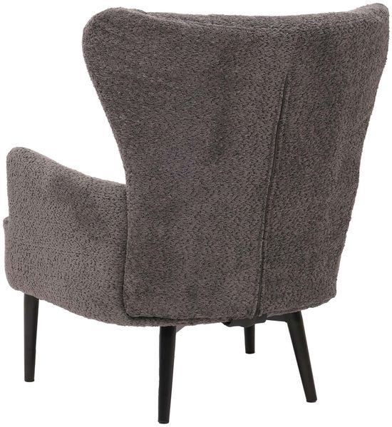 Lounge-Sessel HWC-K37, Cocktail-/Ohrensessel Polsterstuhl Retro Vintage Stoff Chenille (500g/m²) Öko-Tex ~ dunkelgrau Bild 6