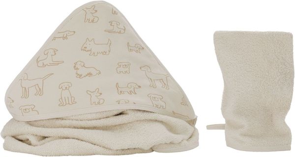 Fillikid Kapuzenhandtuch Kapuzenbadetuch mit Waschhandschuh, Frottee (Set, 2-St)