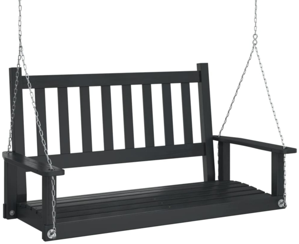 vidaXL Hollywoodschaukel mit Metallketten Schwarz Massivholz Tanne 4008978