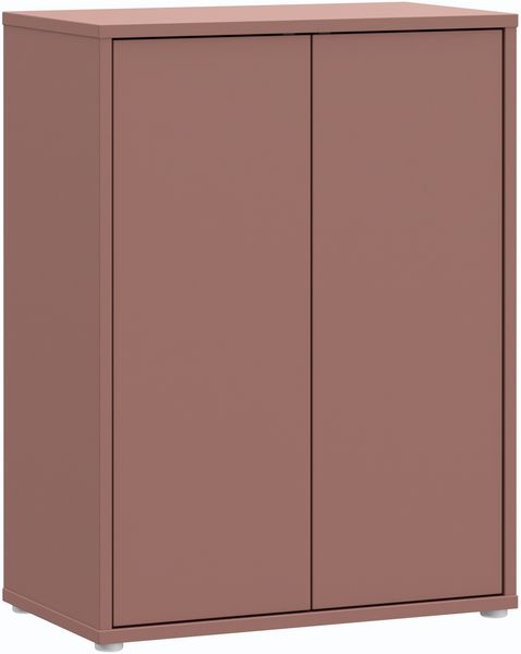 Forte ALICE SPRINGS Kommode 75 80, moderne Kommode mit 2 Drehtüren, Wohnzimmer, Flur, Schlafzimmer, Holzwerkstoff, Terrakotta, 74,5 cm breit x 99,1 cm hoch x 41,5 cm tief