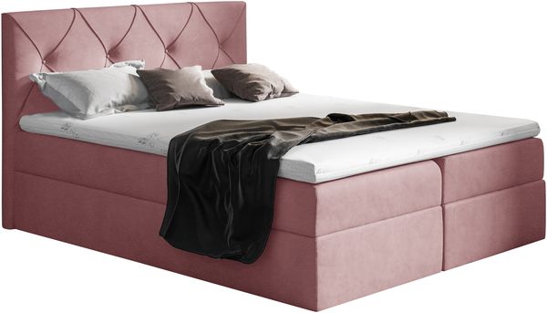 99rooms Arian Boxspringbett Velours 180x200 cm Lila Bild 2