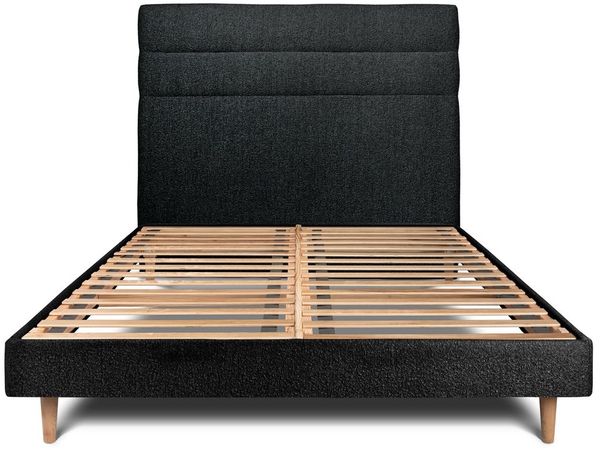 Bett mit gefüttertem Kopfteil – Bouclé-Stoff - 150 x 190 cm