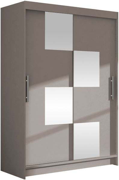 Kleiderschrank Miami III, ohne Beleuchtung, Farbe: Cashmere / Spiegel