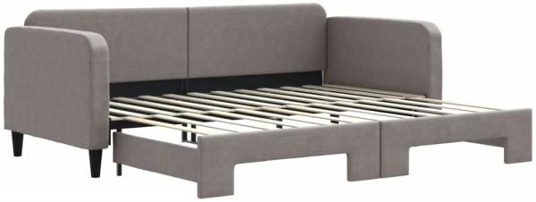 vidaXL Tagesbett Ausziehbar Taupe 90x200 cm Stoff 3196819
