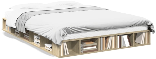 vidaXL Bettgestell Sonoma-Eiche 140x200 cm Holzwerkstoff 3280477