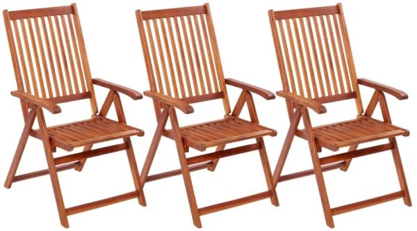 vidaXL Klappbare Gartenstühle 3 Stk. Massivholz Akazie 310293