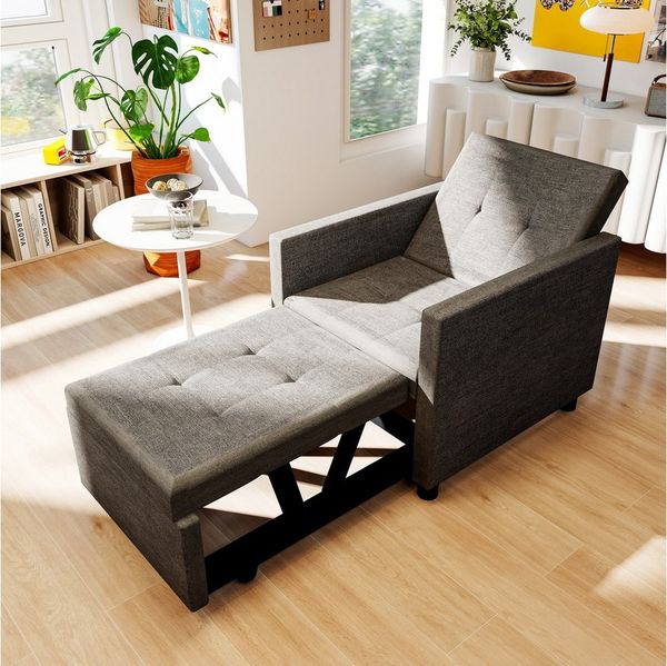 oyajia Schlafsofa Relaxsessel mit Liegefunktion,Sofabett,verstellbar Rückenlehne Daybett, Polsterbett Multifunktion-Schlafsofa mit verstellbarer Rückenlehne, Ergonomisch, Max. bis 180KG
