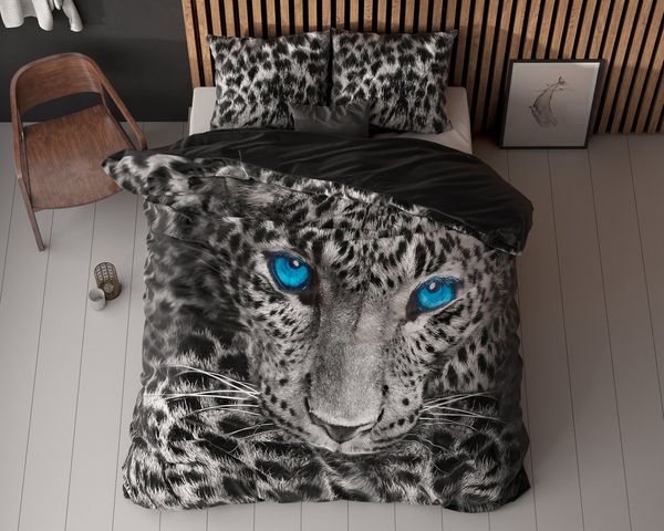 Sitheim-Europe Bettwäsche SLEEPTIME Gepard Grau Bettbezug mit Kissenbezug, 100% Baumwolle, 2 teilig, 100% Baumwolle