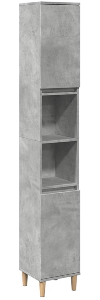 vidaXL Badschrank Betongrau 30x30x190 cm Holzwerkstoff 857101