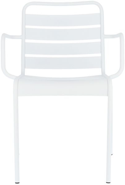 Stuhl Mya Metal aus Aluminium, Retro Chic, Weiß, stapelbar für Outdoor