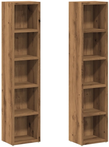 vidaXL CD-Regale 2 Stk. Artisan-Eiche 21x16x93,5 cm Holzwerkstoff 855839