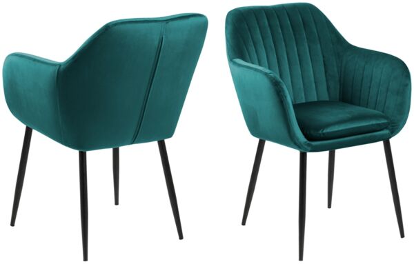 Esszimmerstuhl 'Emil' in grün schwarz